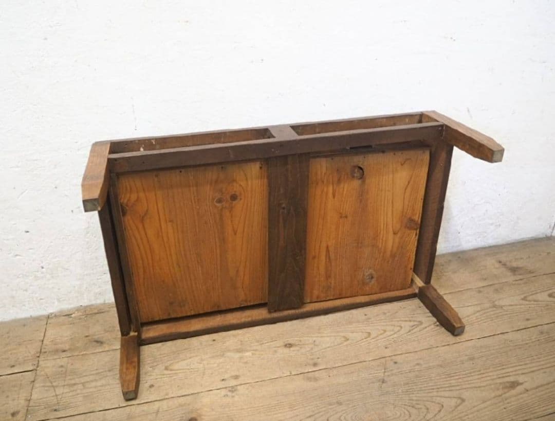 1085 アンティーク　文机　ローテーブル　抽斗　展示台　レトロ　大正ロマン