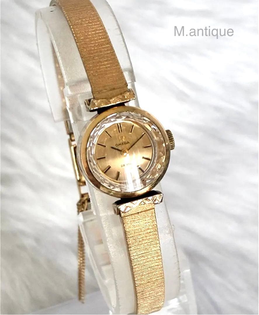 【OH済】OMEGA ゴールドデビル カットガラス 手巻きアンティーク時計