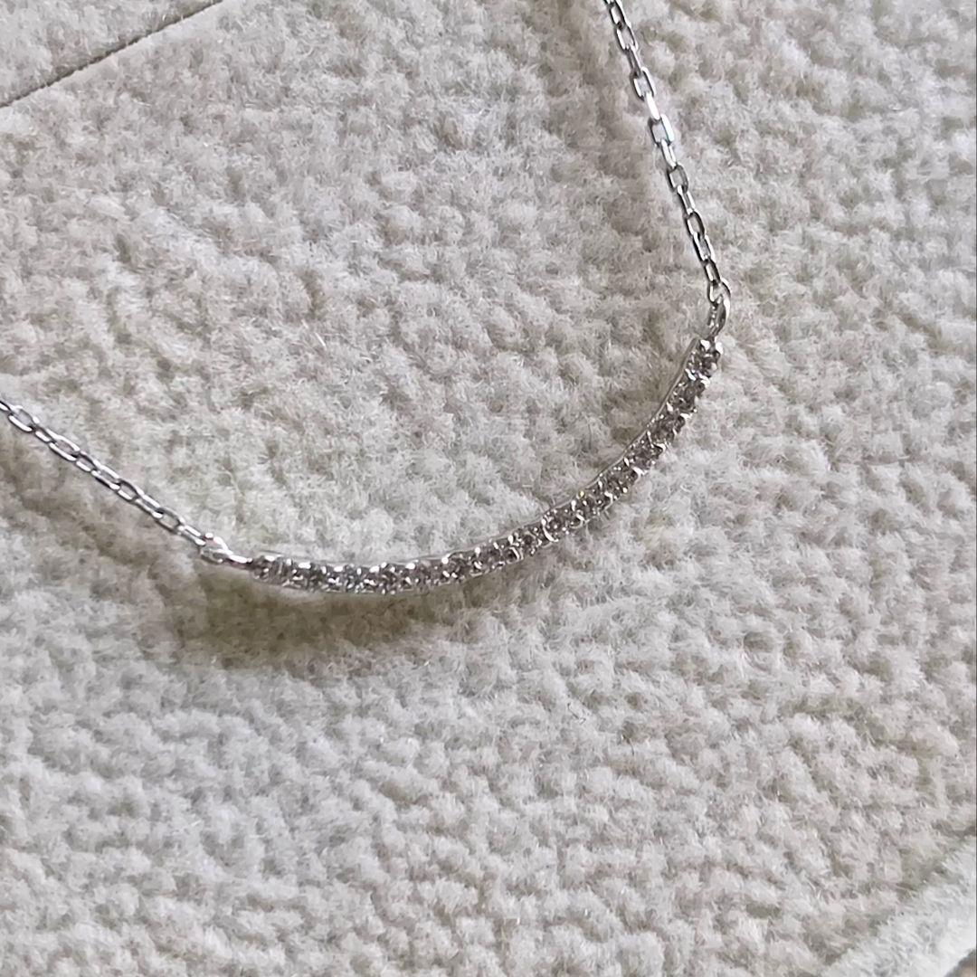 美品　ete　プラチナ　パーティクル　ダイヤモンド　0.06ct　ネックレス