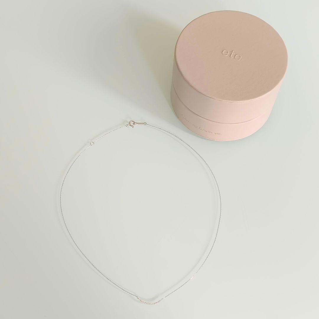 美品　ete　プラチナ　パーティクル　ダイヤモンド　0.06ct　ネックレス