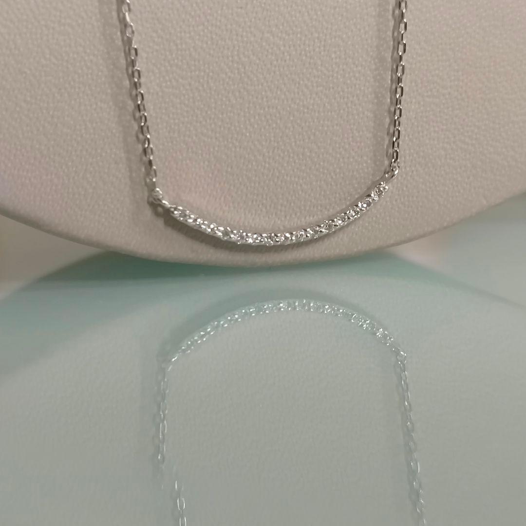 美品　ete　プラチナ　パーティクル　ダイヤモンド　0.06ct　ネックレス