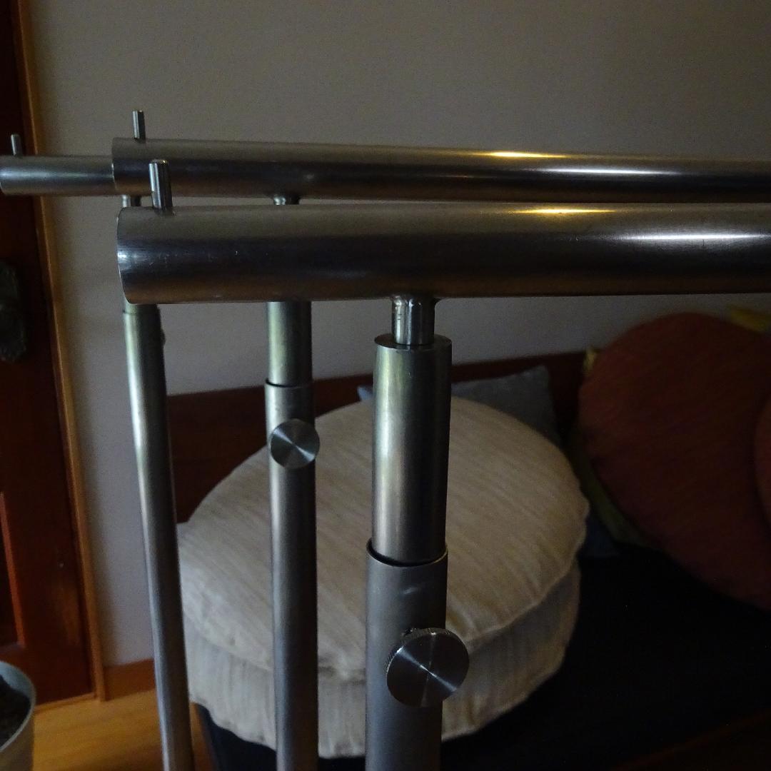 3本　ステンレス× ハンガーラックコートスタンド アイアン アンティークアパレル