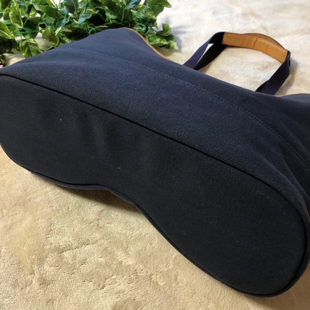 極美品　ポーター　リセス　トートバッグ　キャンバス　レザー　ネイビー　大容量