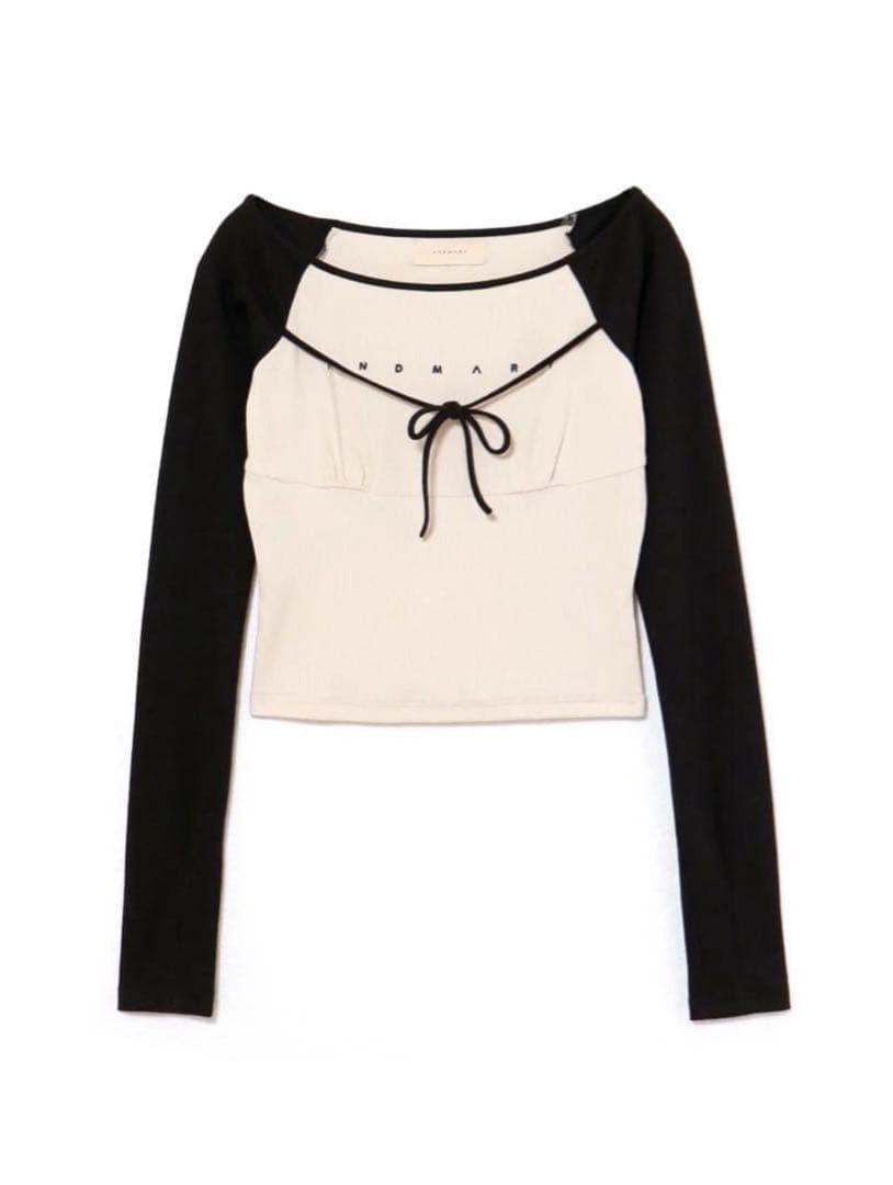 andmary Alma ribbon tops black 即購入⭕️