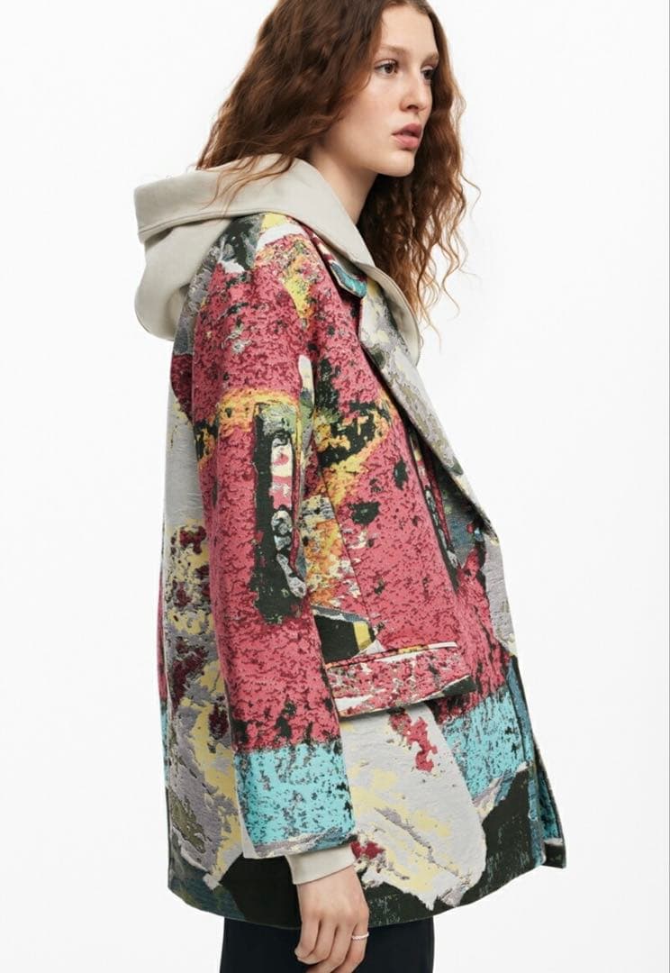 アートプリント オーバーコート　ジャケット