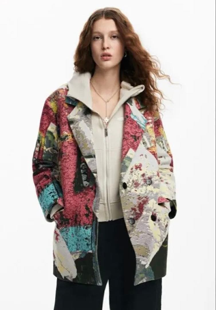 アートプリント オーバーコート　ジャケット