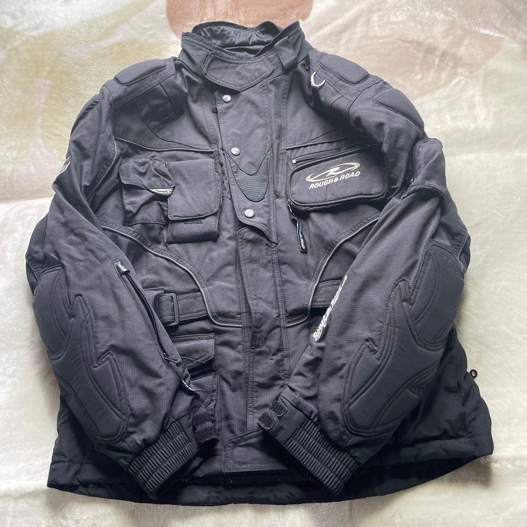 ラフ＆ロード ウォーターシールド ライダースジャケット 着脱式インナー 黒 L