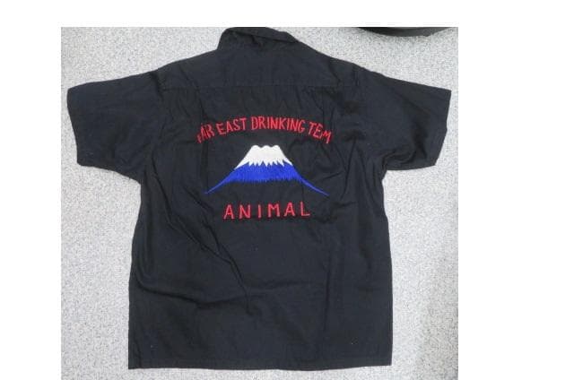 ウエアハウス　ボーリングシャツ　オープンカラー　刺繍　富士山