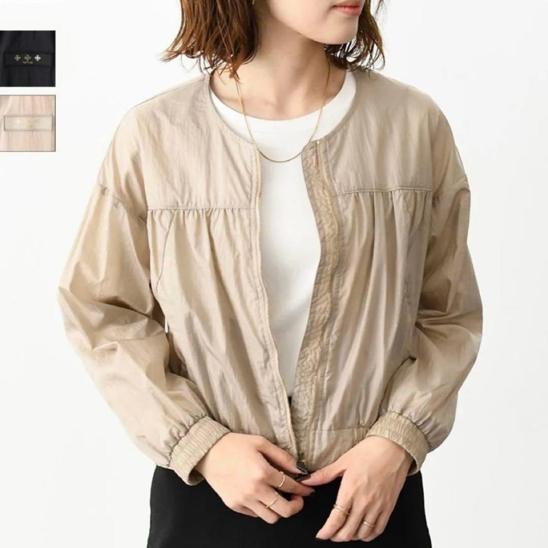 TATRAS ブルゾンノーカラー　アーサ AZHA ベージュ サイズ3☆美品