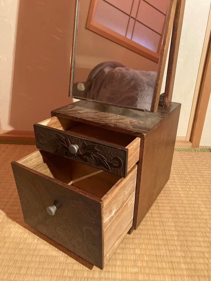 年代物　姿見　鏡台　化粧台　鏡　昭和レトロ　昭和家具　古民家