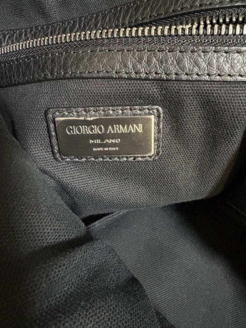 GIORGIO ARMANI 2wayショルダー　レザー　バッグ　黒