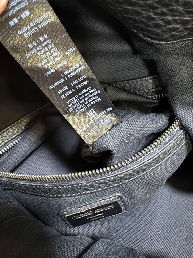GIORGIO ARMANI 2wayショルダー　レザー　バッグ　黒
