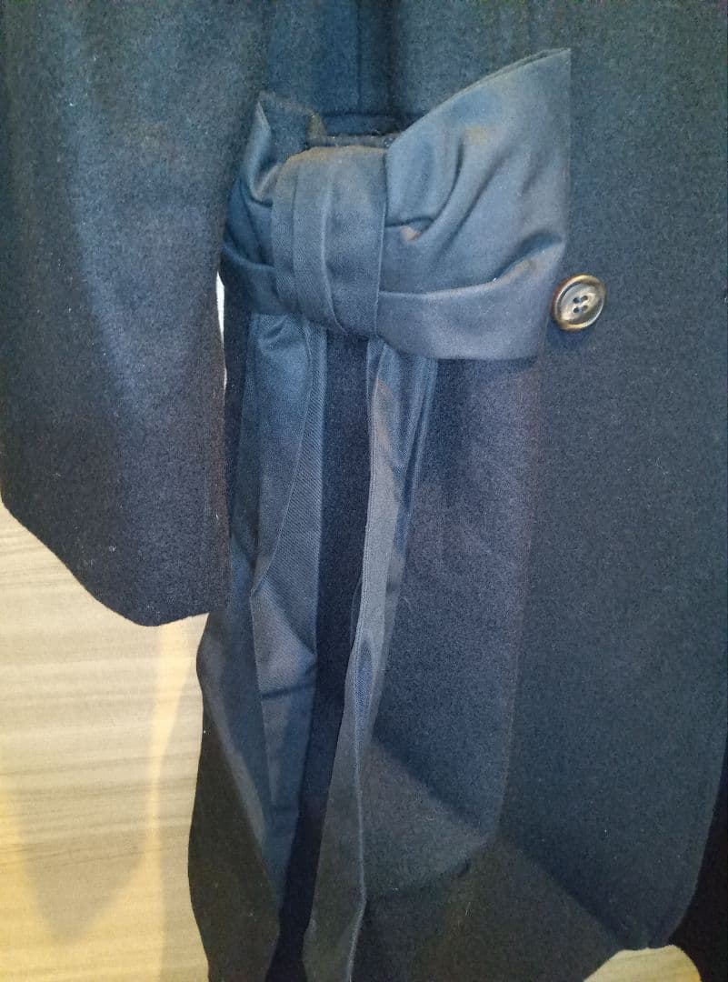 ジェーンマープル　side ribbon dress coat ブラック