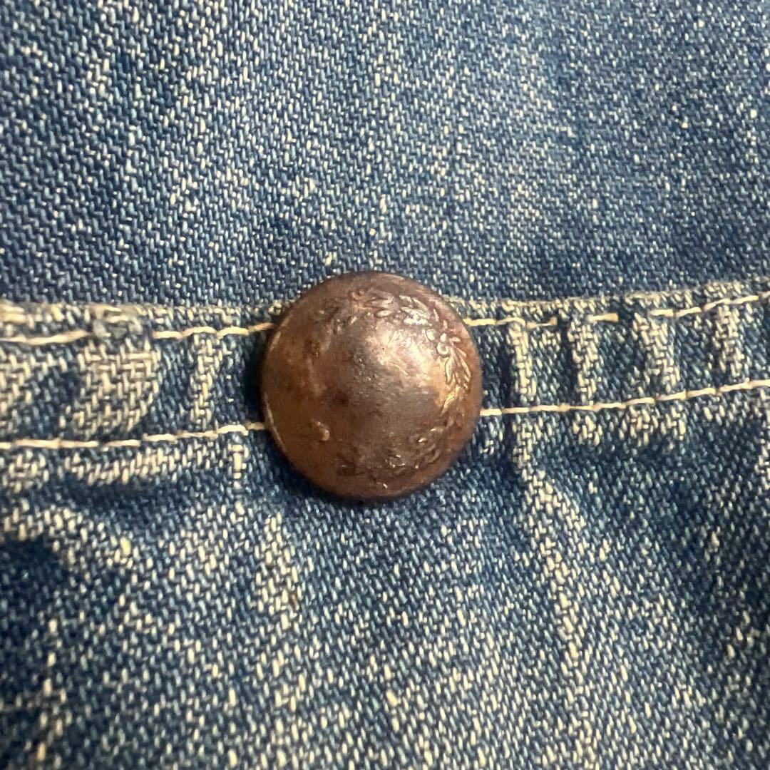 y*1様 COWDEN30〜40'sカバーオール 大戦、月桂樹ドーナツボタン(ワ