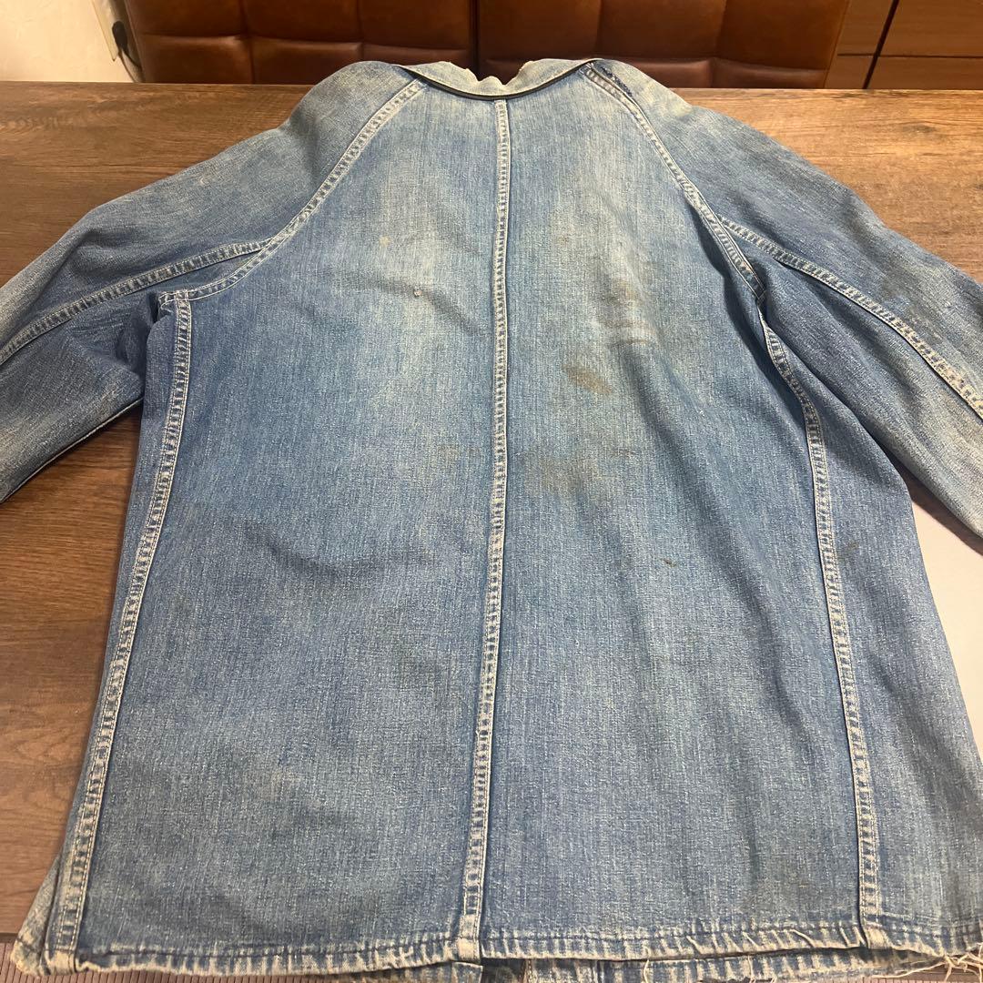 y*1様 COWDEN30〜40'sカバーオール 大戦、月桂樹ドーナツボタン(ワ