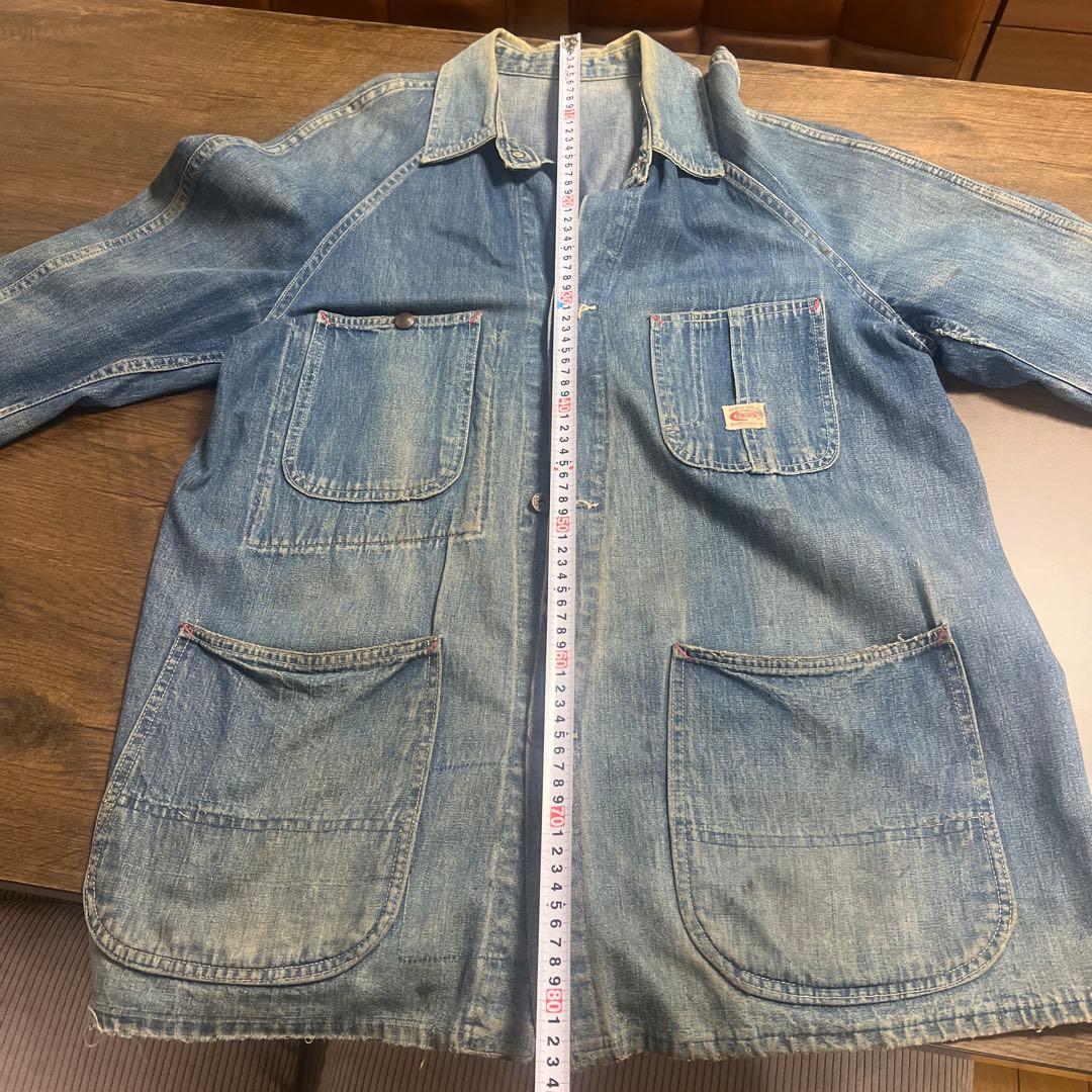 y*1様 COWDEN30〜40'sカバーオール 大戦、月桂樹ドーナツボタン(ワ