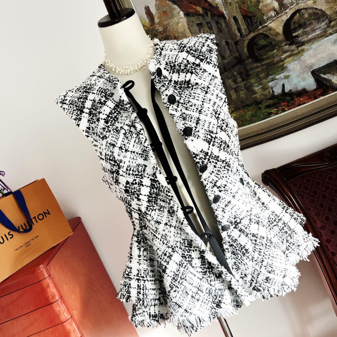 極美品　LOUISVUITTON ヴィトン　ツイード　ベスト　リボン　ジャケット