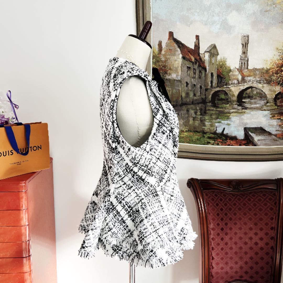 極美品　LOUISVUITTON ヴィトン　ツイード　ベスト　リボン　ジャケット