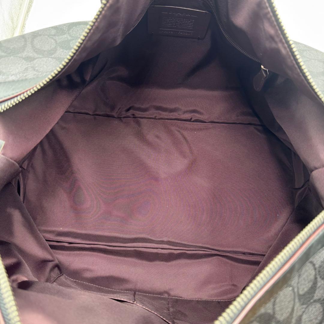 極美品✨コーチ ボストンバッグ トレッカー 2way シグネチャー レザー 黒