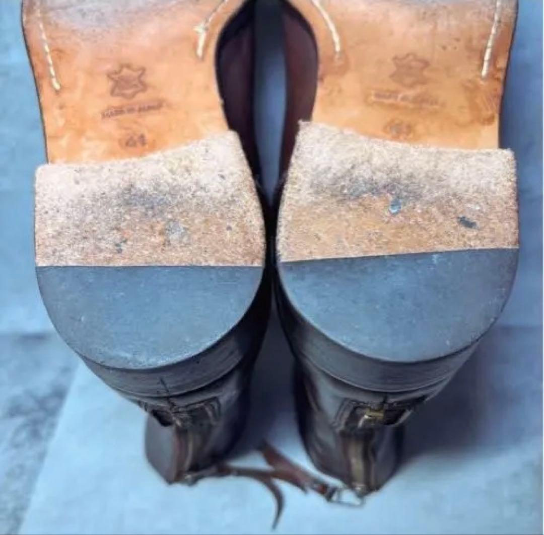 PADRONE パドローネ ショートブーツ 41 バックジップ 本革 ブラウン