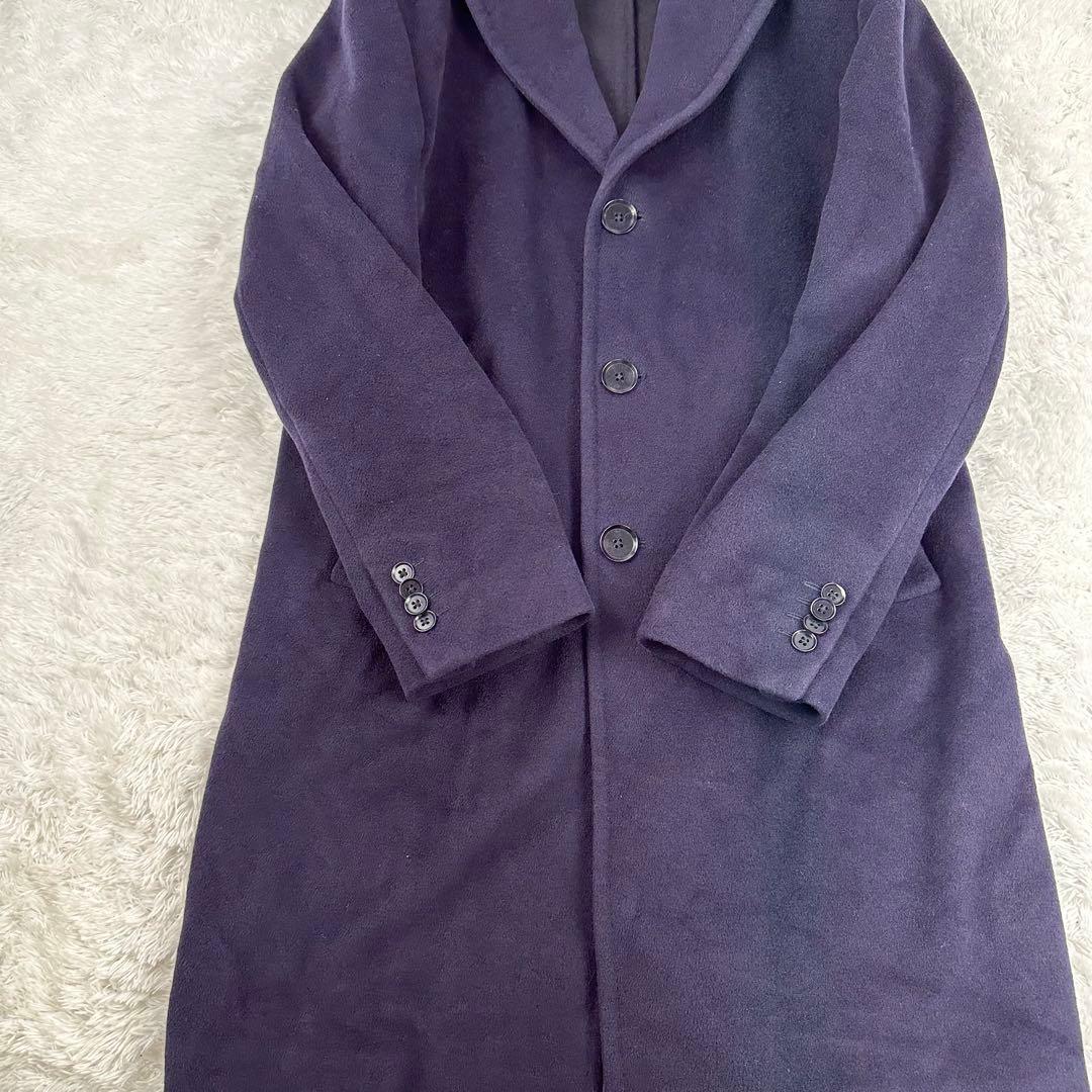 ブリッラ　ペル　イル　グースト　チェスターコート　カシミア混　M 紺　アンゴラ混