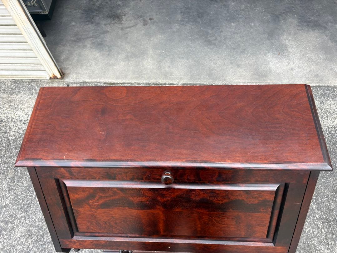 木製文机 ダークブラウン 4引き出し