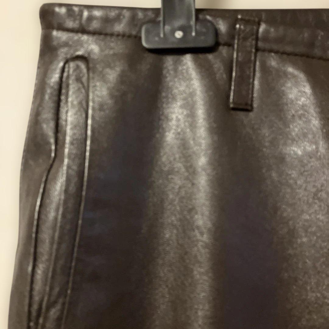 シープレザーパンツダークブラウン　コムサデモードメン2サイズ