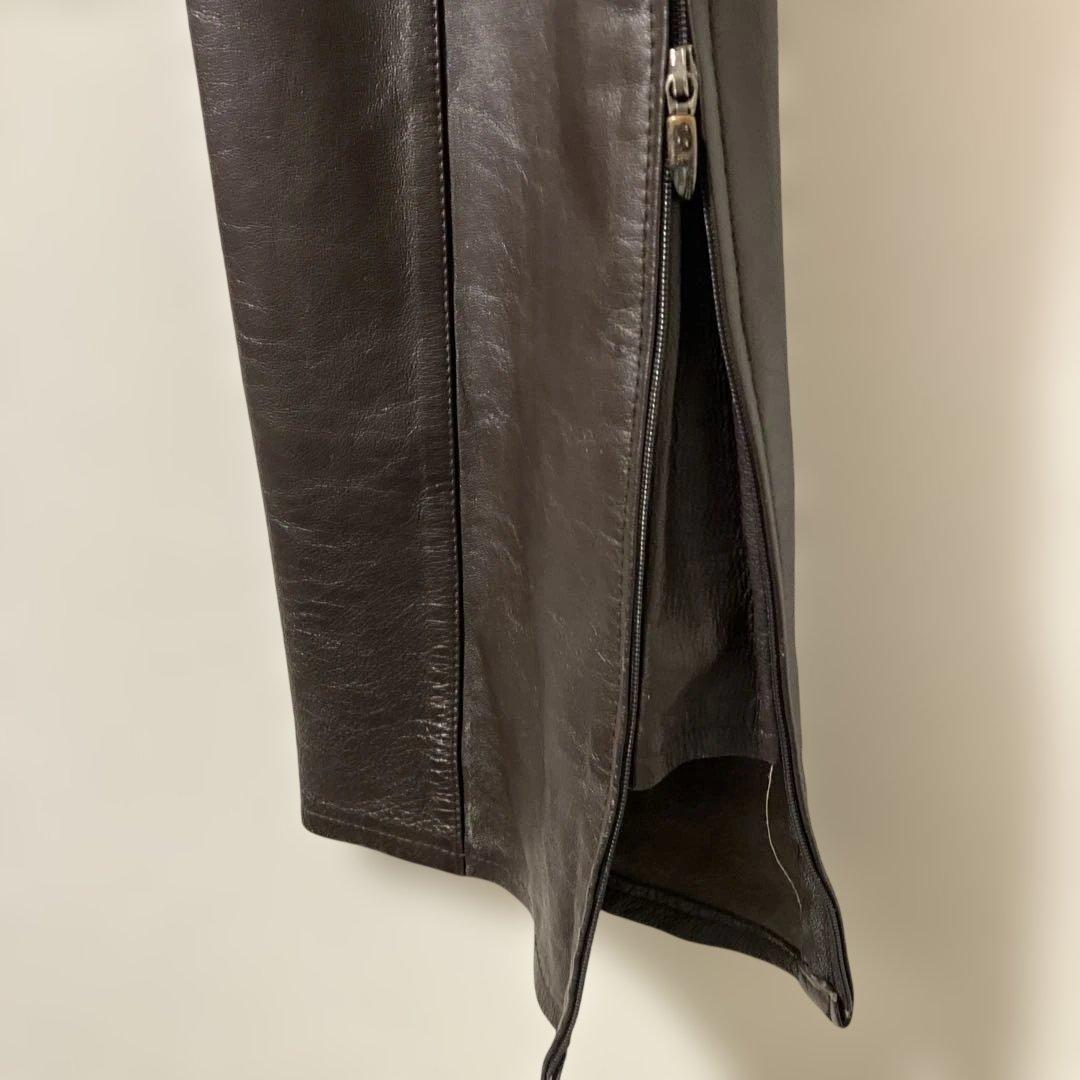 シープレザーパンツダークブラウン　コムサデモードメン2サイズ