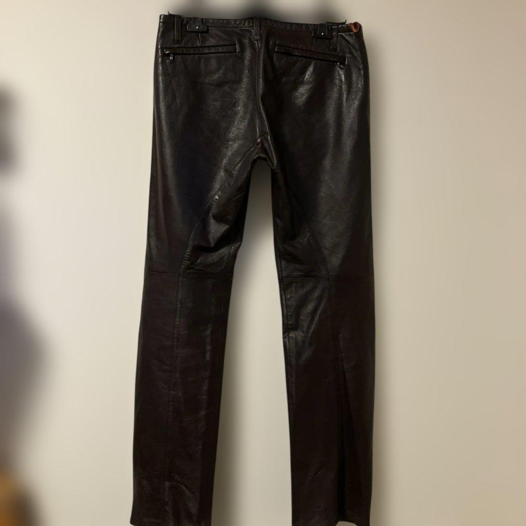 シープレザーパンツダークブラウン　コムサデモードメン2サイズ