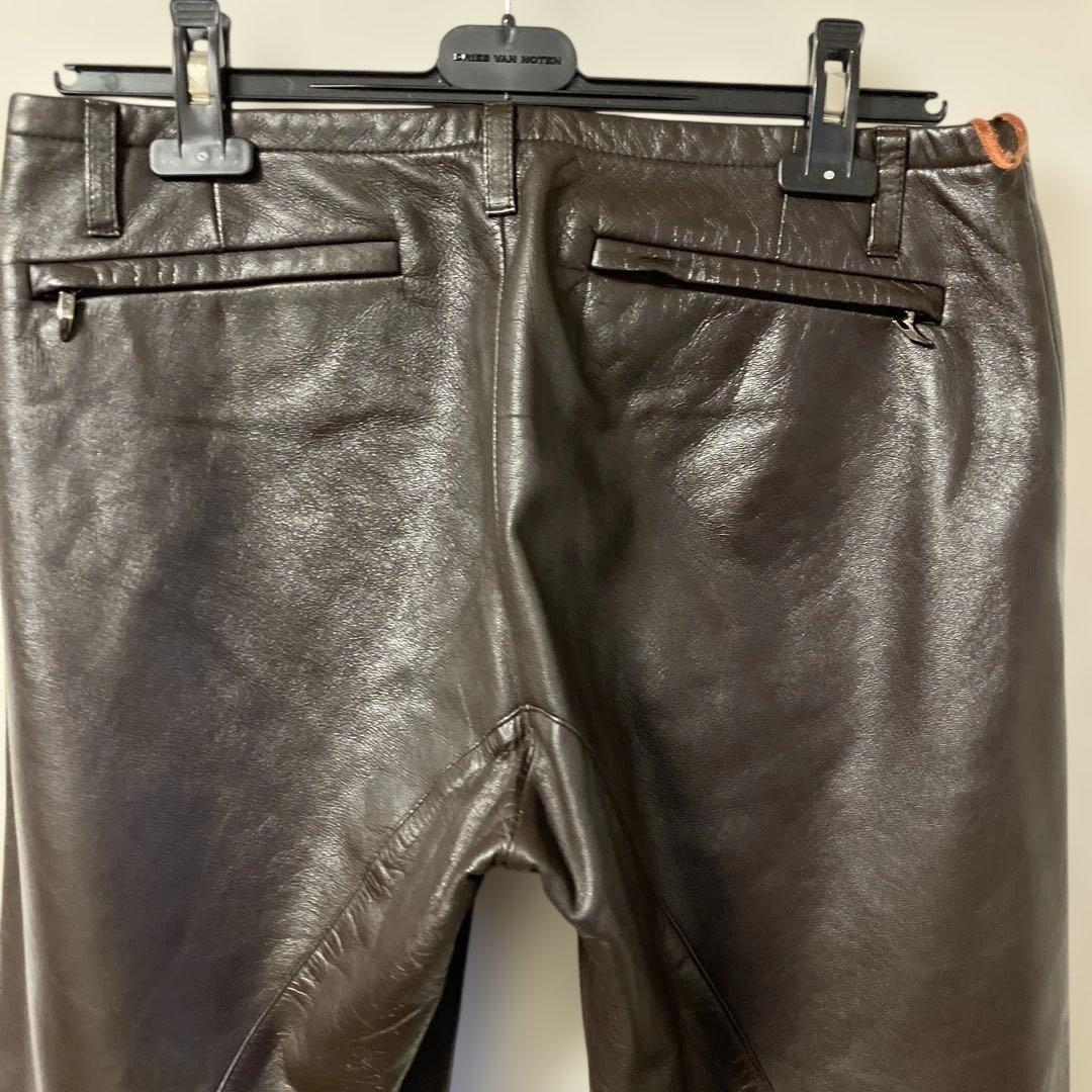 シープレザーパンツダークブラウン　コムサデモードメン2サイズ
