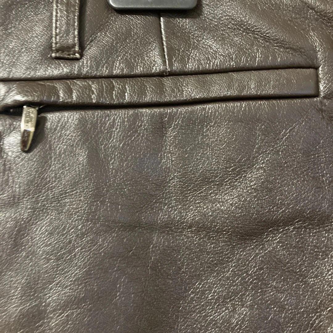 シープレザーパンツダークブラウン　コムサデモードメン2サイズ