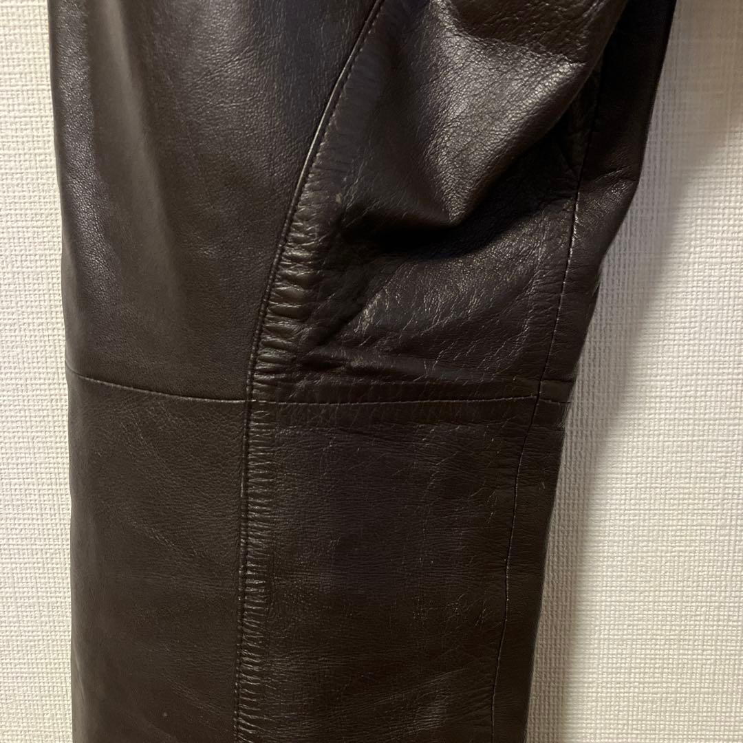 シープレザーパンツダークブラウン　コムサデモードメン2サイズ