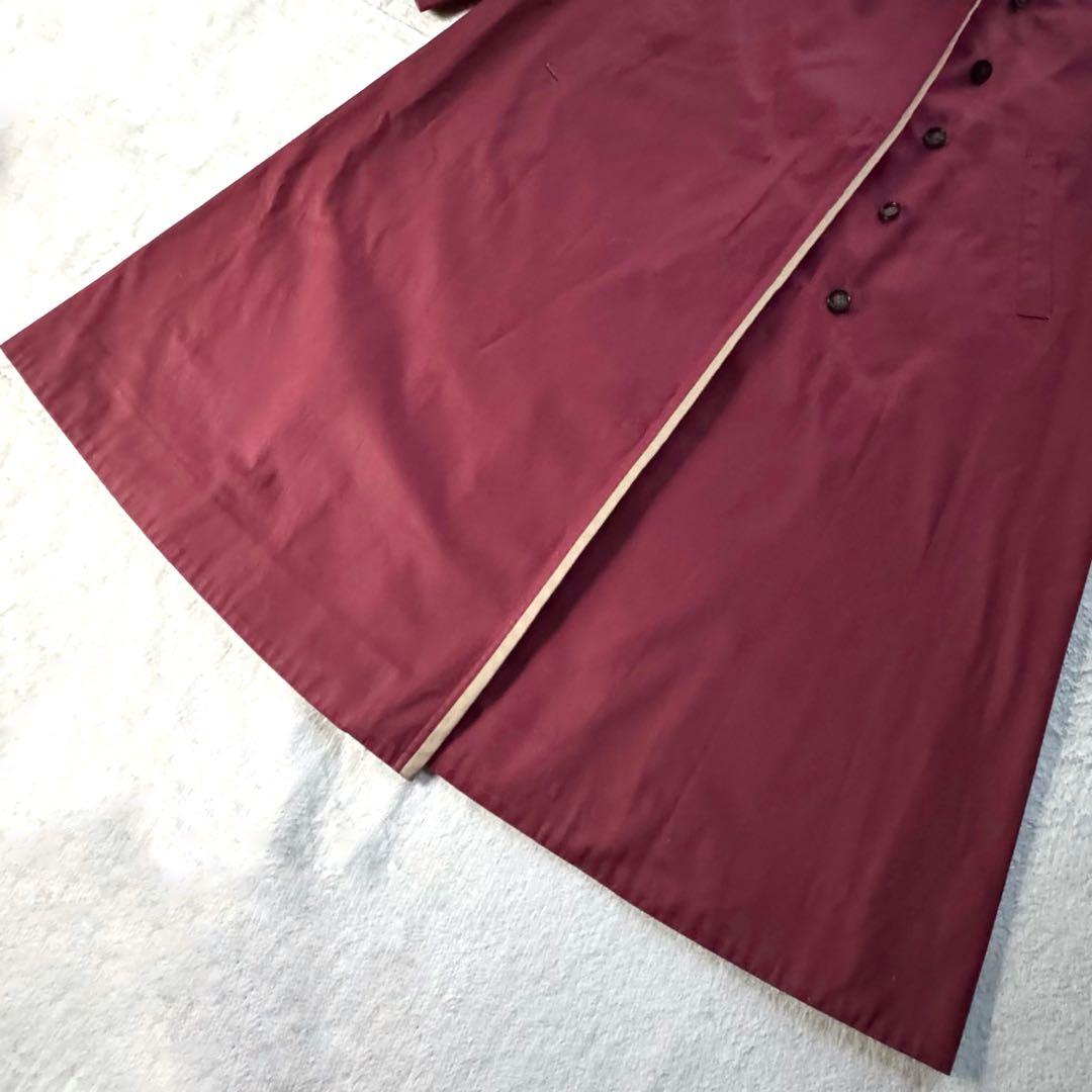 極美品 希少 イヴサンローラン トレンチコート Aライン バイカラー レッド