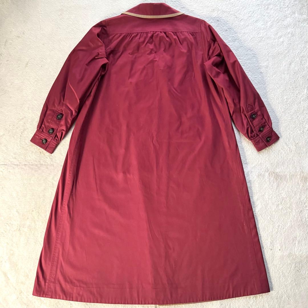 極美品 希少 イヴサンローラン トレンチコート Aライン バイカラー レッド