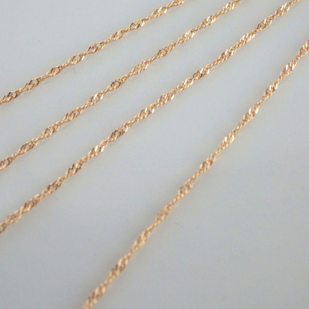 はし　k18ネックレス　スクリューチェーン　約1㎜幅　つけっぱなし