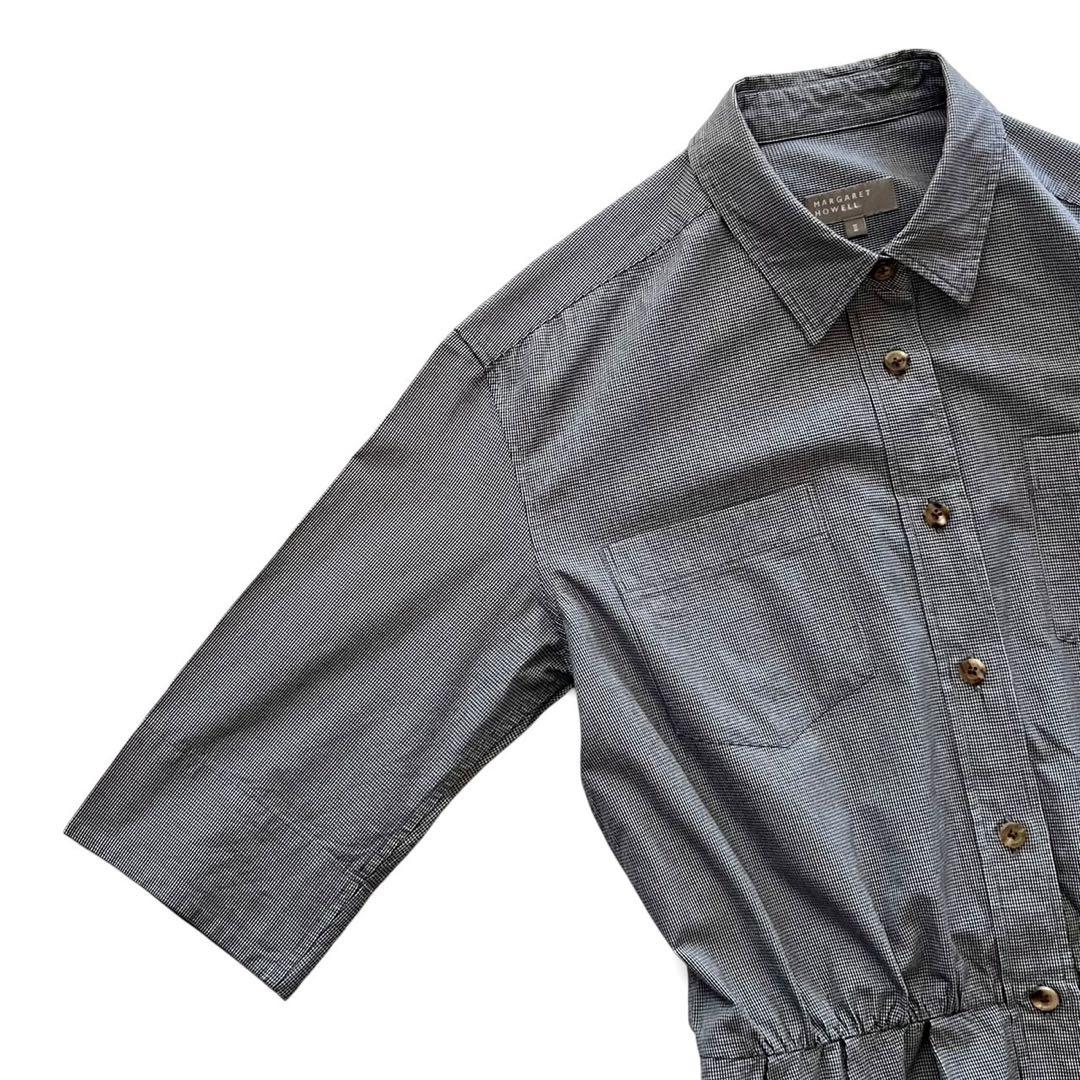 【美品】MARGARET HOWELL/GINGHAM SHIRT DRESS