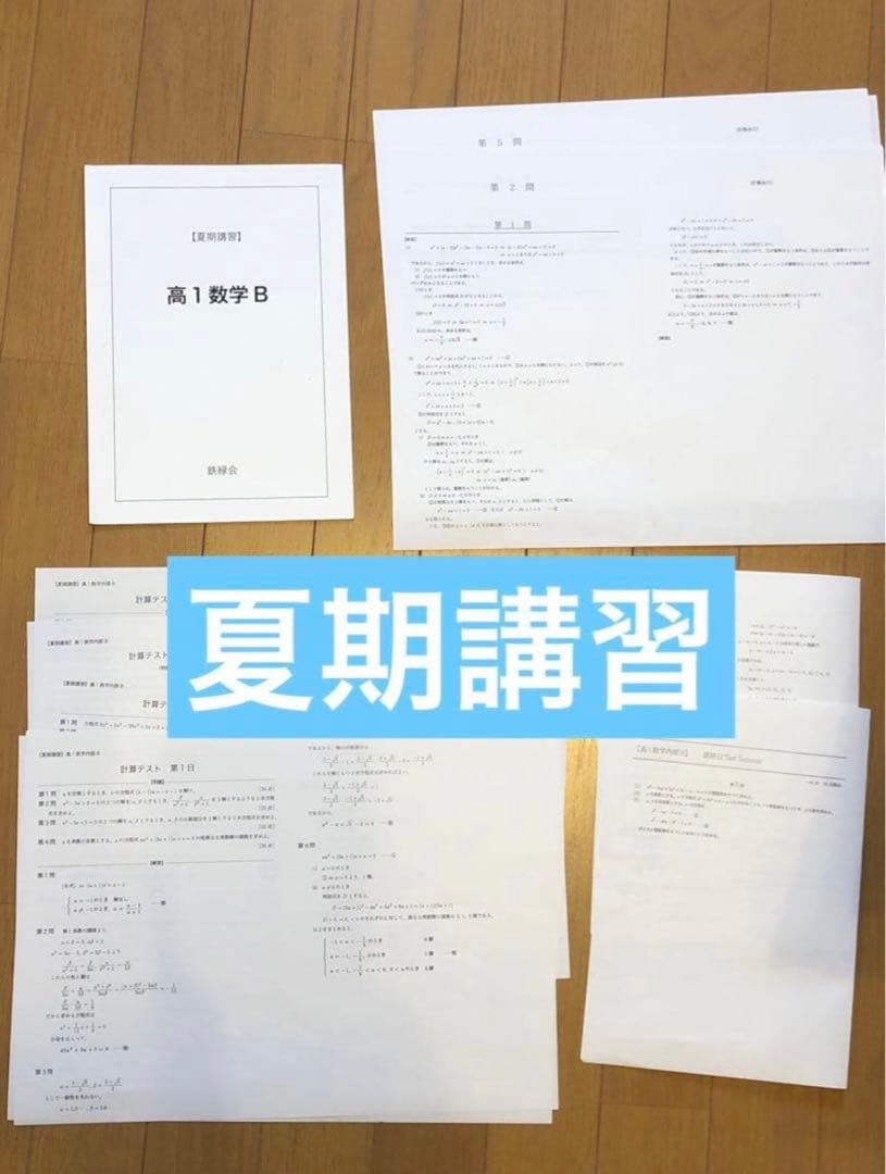 確認用【フル独学可】鉄緑会 高1 数学 発展講座I/II ノート　プリント　講習