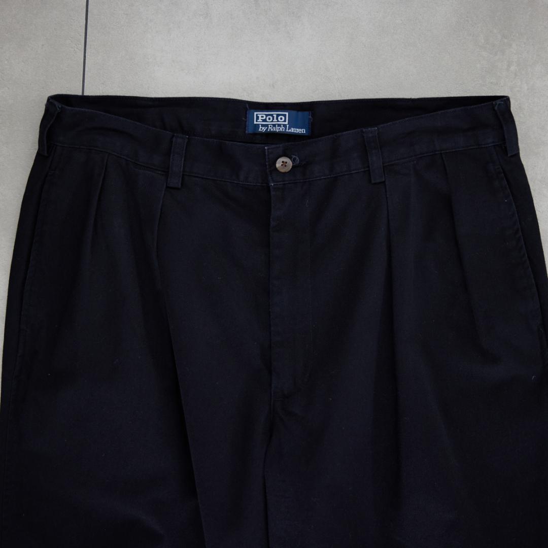 W36×L30 90s 初期タグ ラルフローレン ポロチノ ダークネイビー