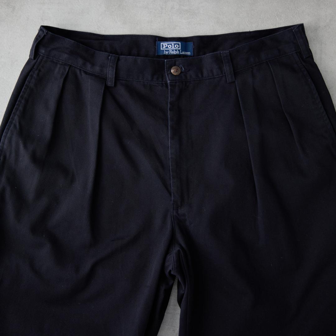 W36×L30 90s 初期タグ ラルフローレン ポロチノ ダークネイビー