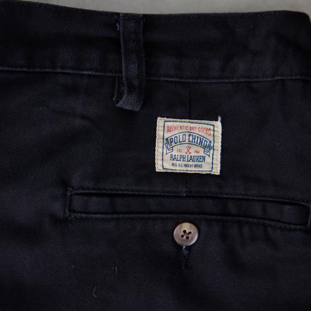 W36×L30 90s 初期タグ ラルフローレン ポロチノ ダークネイビー