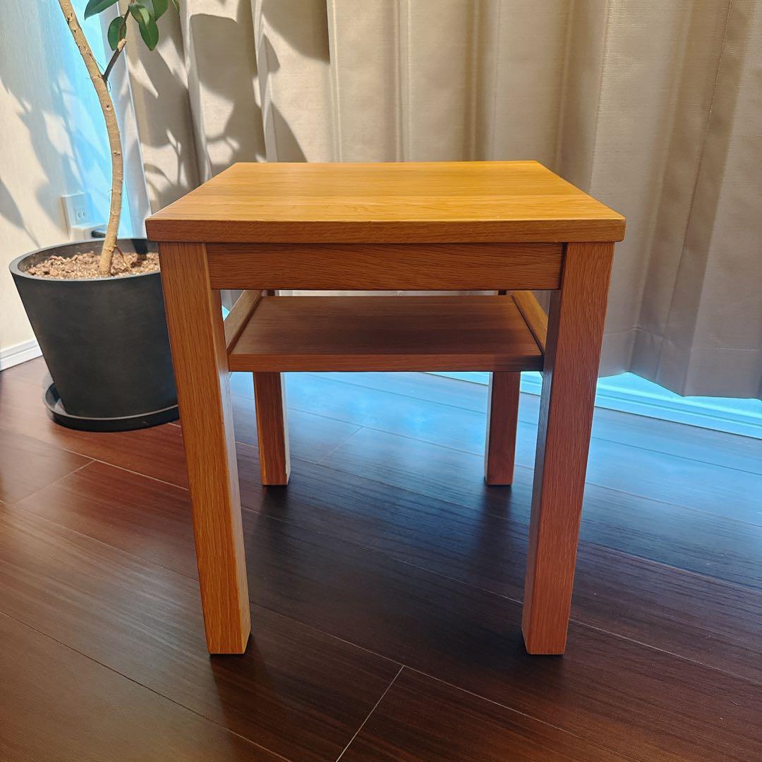 無印良品 MUJI 木製サイドテーブルベンチ オーク 天然木 無垢材 スツール