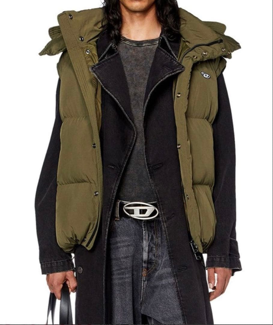 美品) DIESEL オリーブ　ダウンベスト　48(L相当)