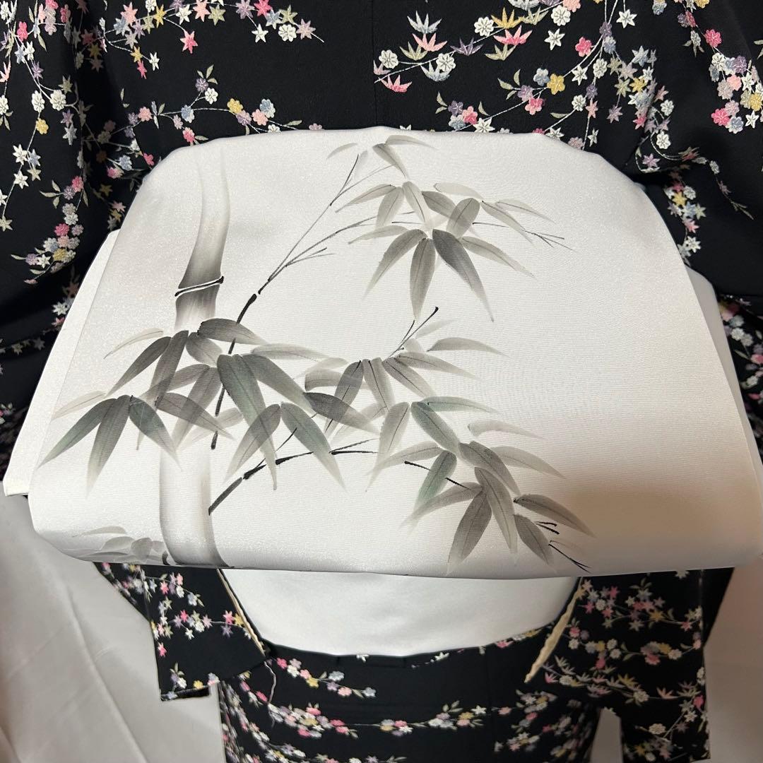 新品　美品　しつけ付き　袷　正絹　縮緬　友禅　型染め　小紋　フルセット　塩瀬