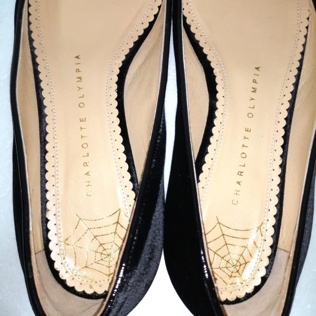 charlotte olympia フラットシューズ　ベロア　猫