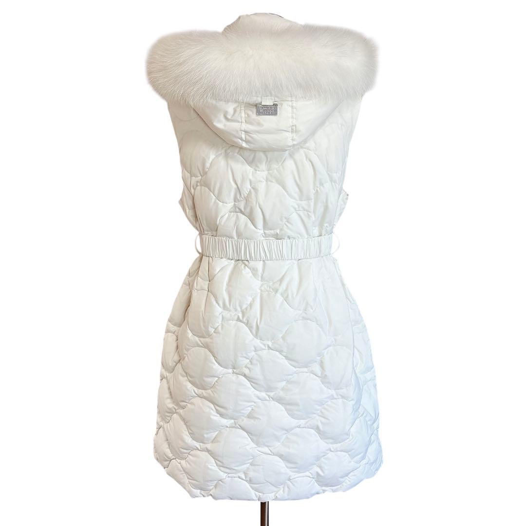 タグ付き ジャンルイシェレル 高級 ダウンジャケット ブルーフォックスファー