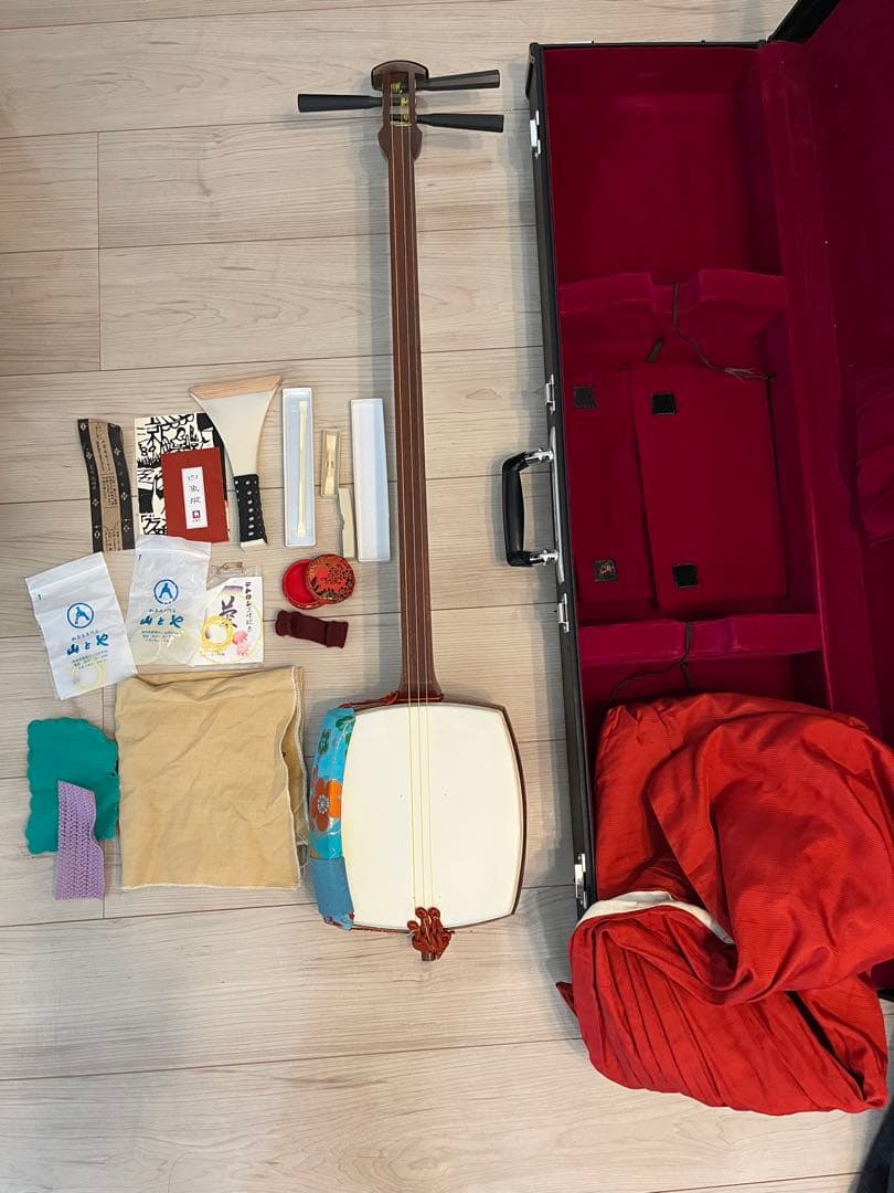 太竿三味線　東さわりつき　ハードケース　美品