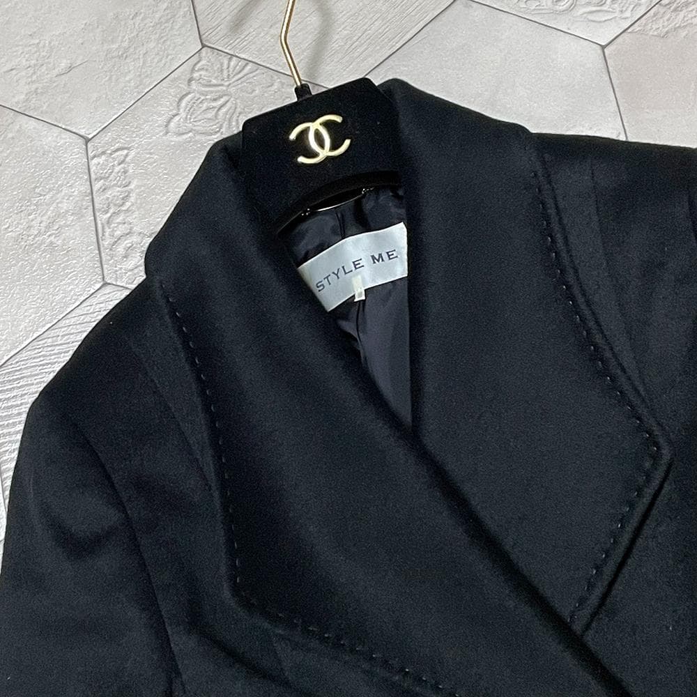 超美品！東京スタイル STYLE ME カシミヤ100%高級ベルテットコート 9