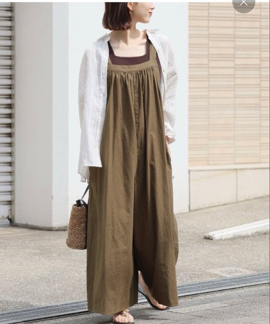 ジャーナルスタンダードレリューム　ギャザーサロペット　カーキ