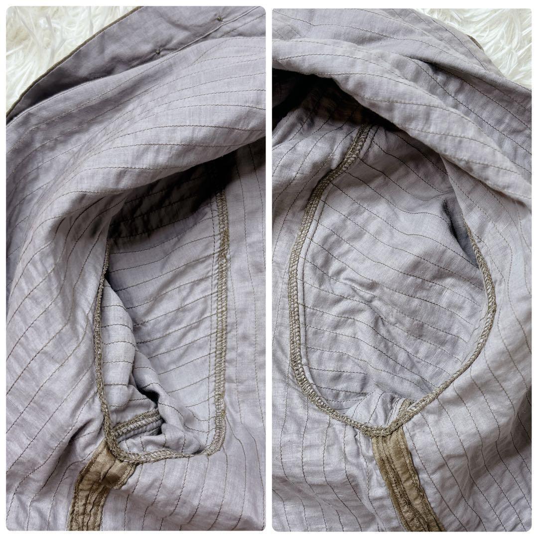 ヨーガンレール シルク×コットン ピンタック チュニック マオカラー ベージュ