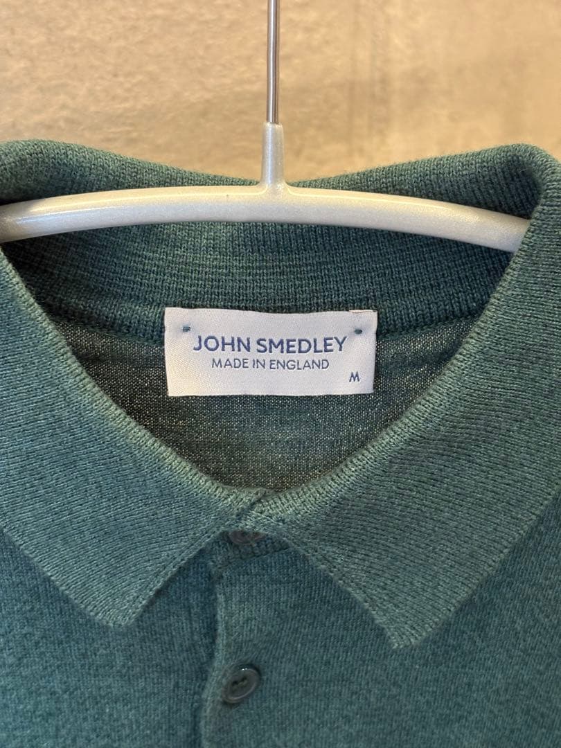ジョンスメドレー　ポロシャツM　ボトルグリーン　シーアイランド・メリノ